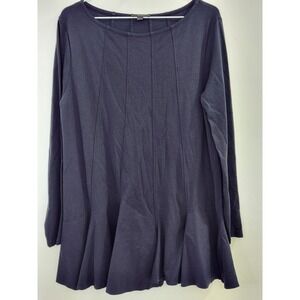 COS Womens Navy Blue Long Sleeve Paneled Flared Tunic Top Size L Jersey Knit